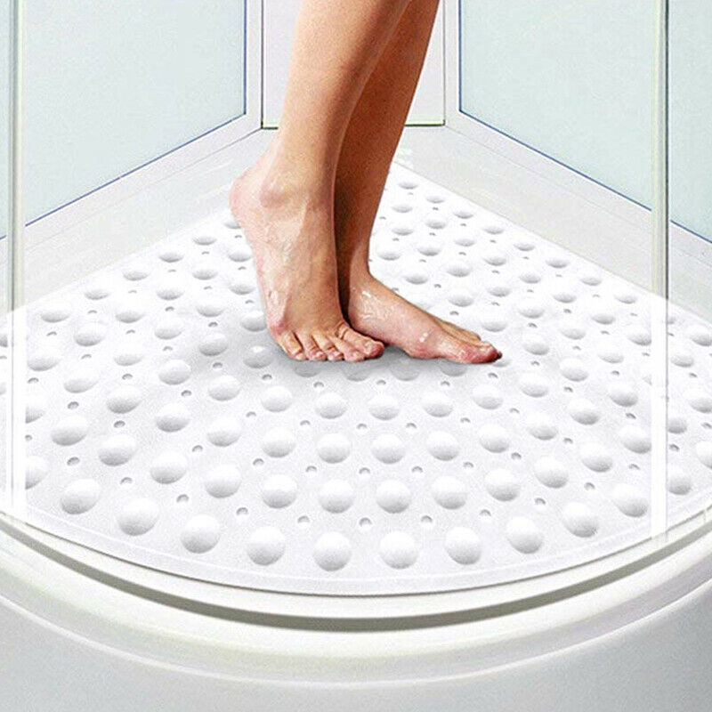 Corner Bathroom Rug PVC Fan-shaped Non Slip Quadrant Sector Rubber Anti-Bacterial Bath Shower Mat Toilet Mat 54X54Cm