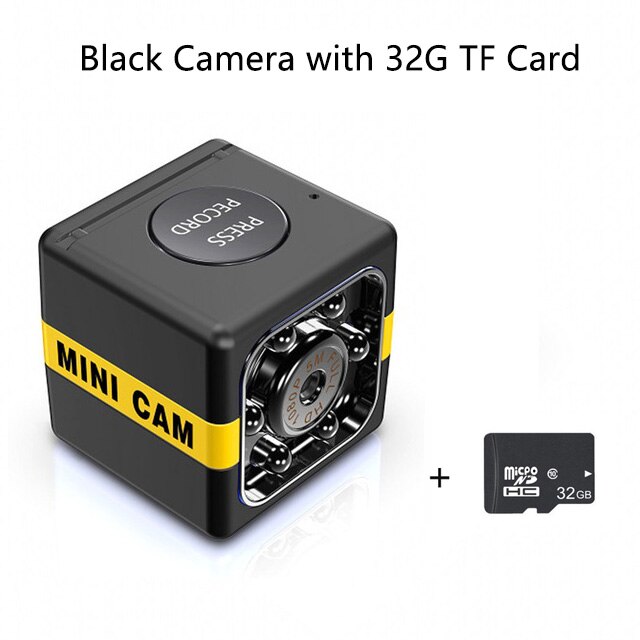 Full HD 1080P Mini Camera DVR Micro Camera Motion Detection Night Vision Car Recorder Camcorder Portable Outdoor Sports Cam: Black Camera with32G