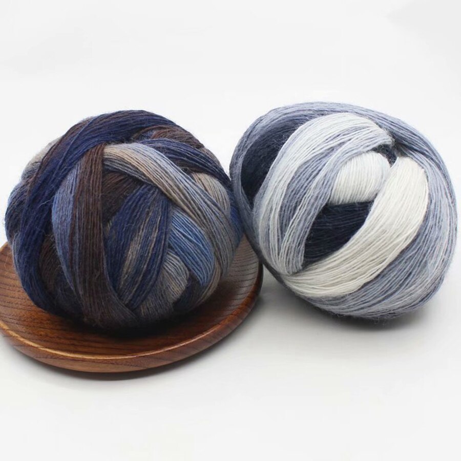 Long Dyed Magic Yarn Ball 800 meters Wool Rainbow Thread for Hand Knitting Shawl Scarf Gradient Crochet Yarn