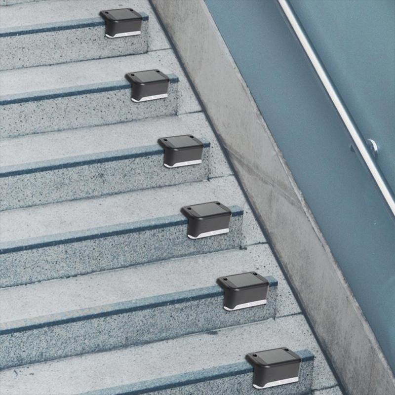 IP65 4 stücke Solar- LED Treppen Lampe Wasserdicht Garten Hof Ich bin Freien Zaun Weg Garten Licht Zauberstab Eingebettet Beleuchtung