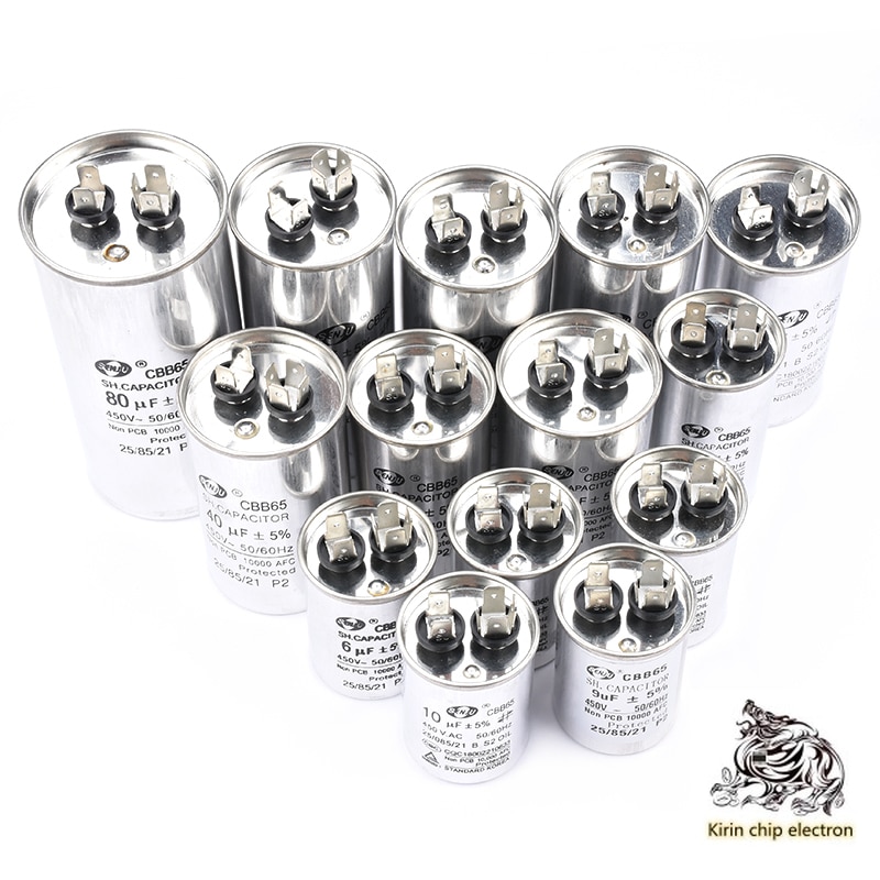 2 stk / parti cbb 65 aircondition kompressor startkondensator 5 / 20 / 25 / 30 / 35 / 40 / 45 / 50 / 60 / 70uf 450v