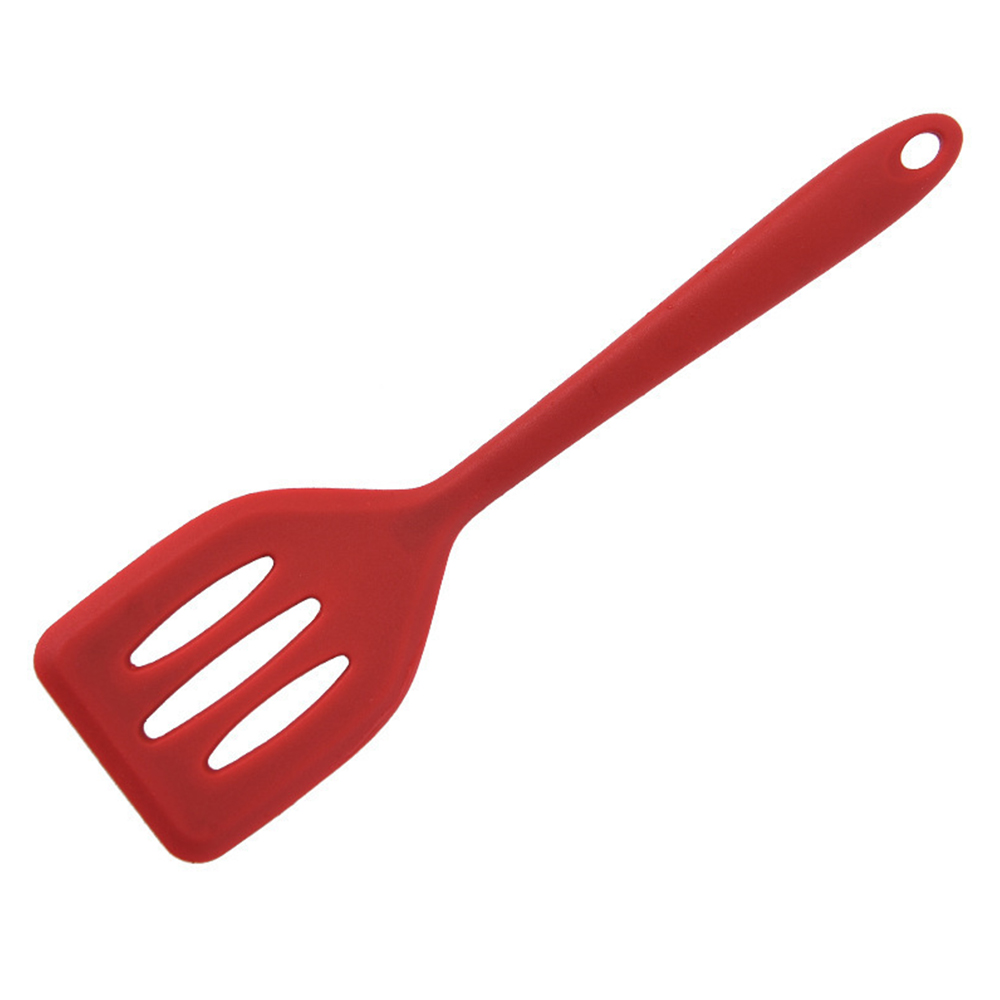 Espátula pequeña de silicona para cocinar en el hogar, espátula para freír, espátula para carne, espátula para panqueques, herramientas de cocina, 1 ud.: Rojo