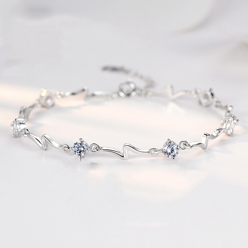 Koreanische Ausführung von 925 silber überzogene blaue kristall Armbinde frauen diamant Blitz Armbinde einfache schmuck Armbinde