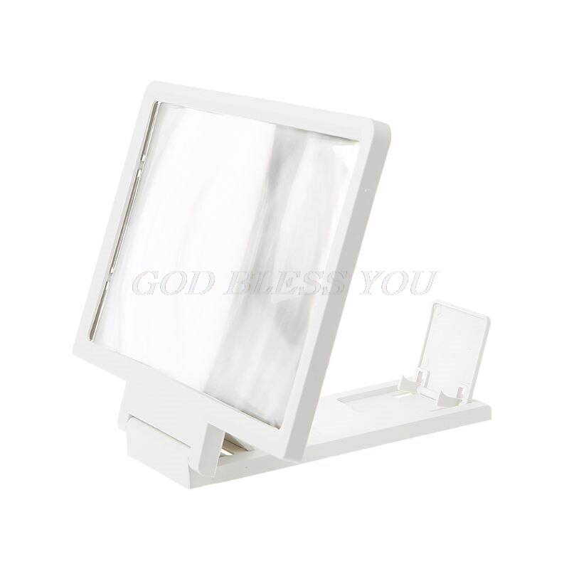 3D Screen Versterker Mobiele Telefoon Vergrootglas Hd Stand Voor Video Vouwen Screen Vergrote Ogen Bescherming Houder: WHITE