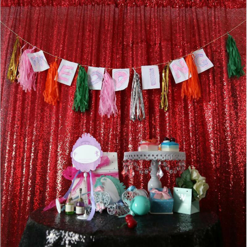 Lentejuelas telón de fondo cortinas brillo oro Tinsel Fringe Foil cortina cumpleaños boda decoración adultos decoración de aniversario
