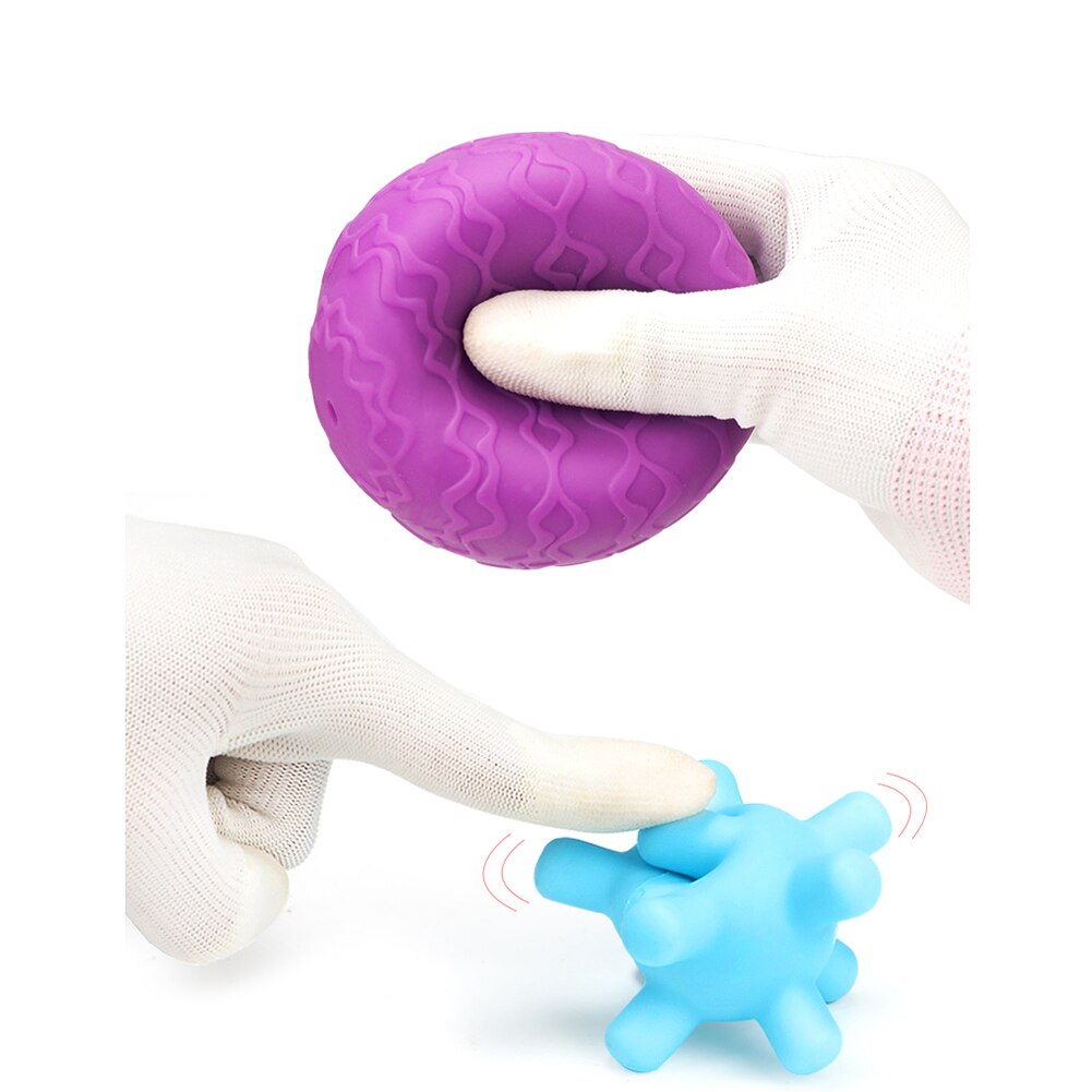 Juego de 6 unidades de pelotas de mano de juguete para bebé, juguete para entrenamiento infantil de masaje, pelota de mano de baño táctil multisensorial con textura de goma suave, juguete