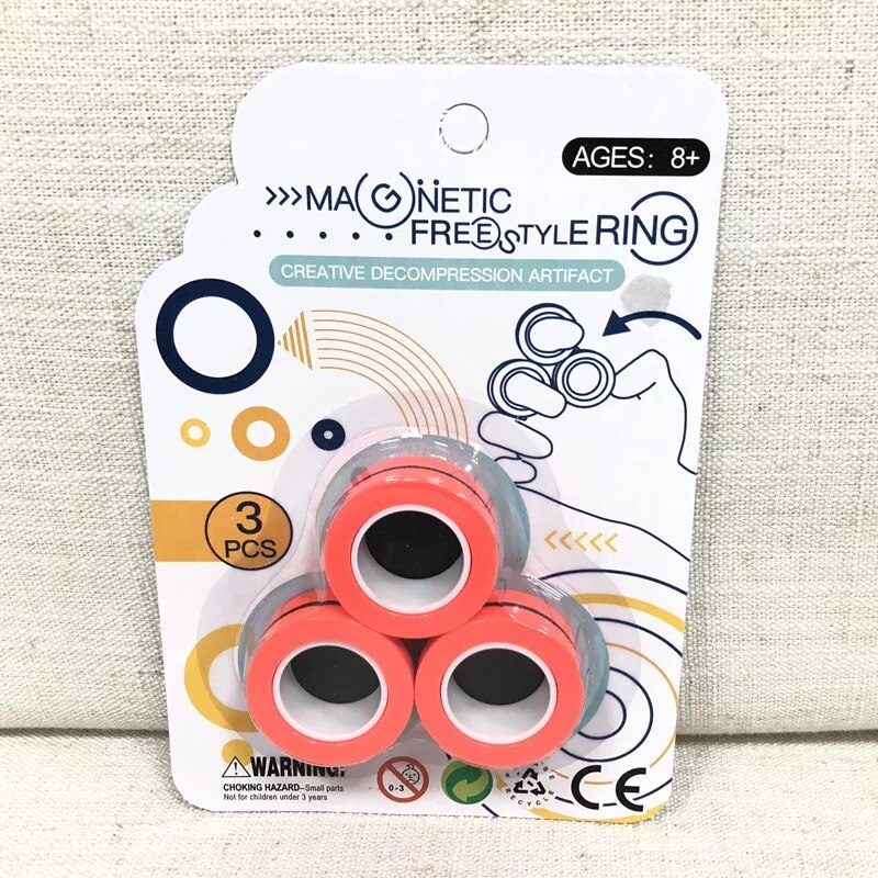 Grappige Fidget Spinner Magnetische Ringen Magnetische Armband Ring Unzip Speelgoed Anti Stress Figet Speelgoed Hotwhells Stress Reliever Speelgoed: orange
