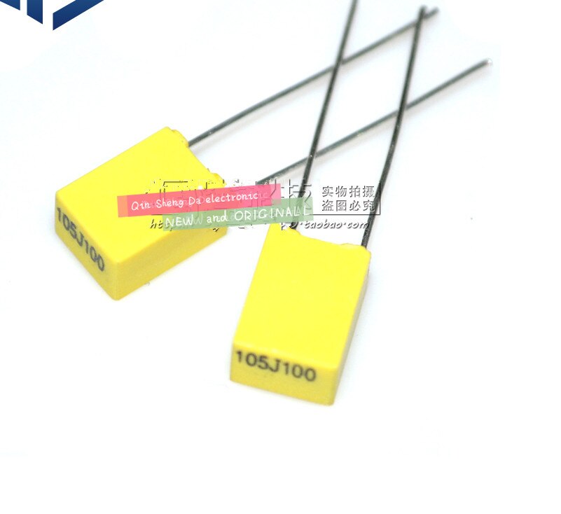100 Capacitor de correção pçs/lote 100V105J 1 UF 105J100V 5% película de poliéster Metalizada capacitor Pin pitch 5mm nova