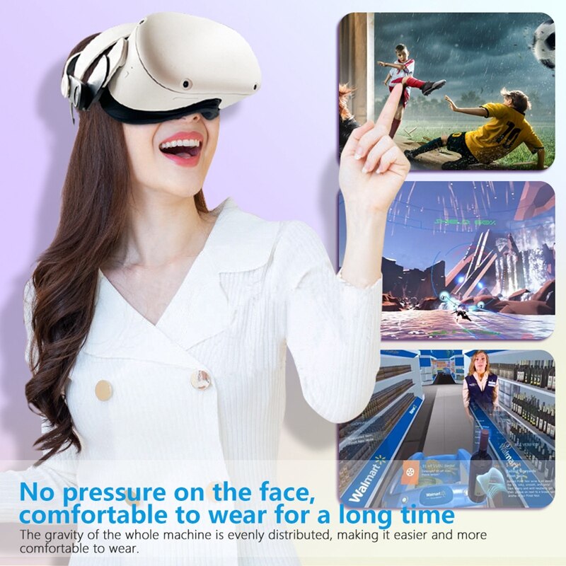 For Oculus Quest 2 Head Strap VR Adjustable Rechargeable Headset VR Glass Accessories Mount Face Padding VR Stand