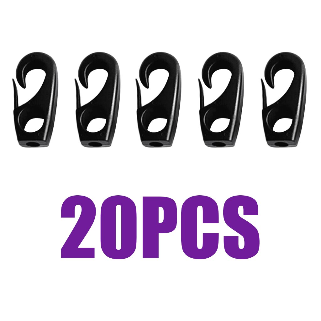 20 Pcs Premium Bungee Gancho Plástico (7 MM) Rigging Acessórios Barco Caiaque Canoa