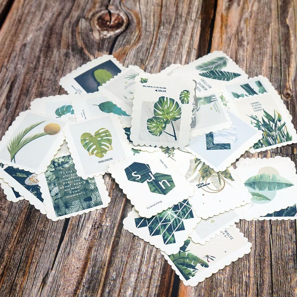 42PCS DIY Stickers Cute Plants Diary Paper Sealing Stickers Scrapbooking Diary Diy Album Stationery Stickers
