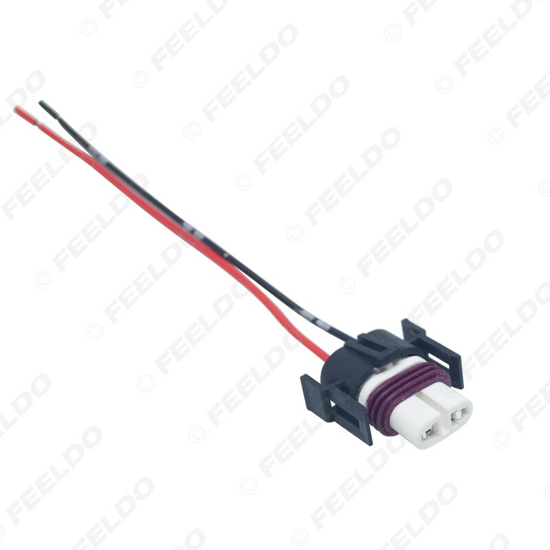 FEELDO 2Pcs Car Headlight Ceramic Socket Wire Connector For H11 H8 H9 LED HID Light Wiring Harness Plug #AM5942