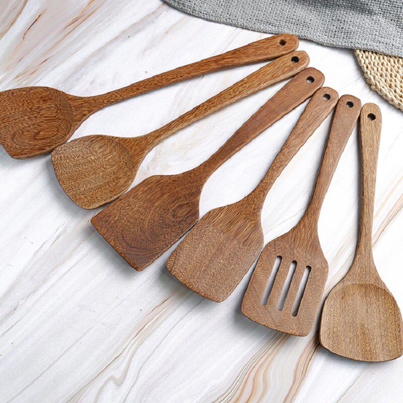 11 Types No-Stick Wooden Shovel Spatula Turner Fried Shovel Cooking Kitchen Utensils Shovel Practical Home Kitchen Tools