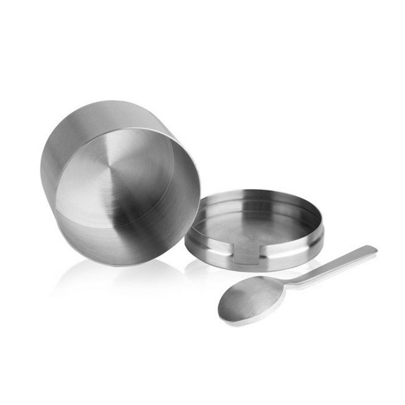 Zuccheriera In Acciaio Inox Con Cucchiaio - Barattolo Portaspezie, Design Moderno Con Coperchio - Foto 5