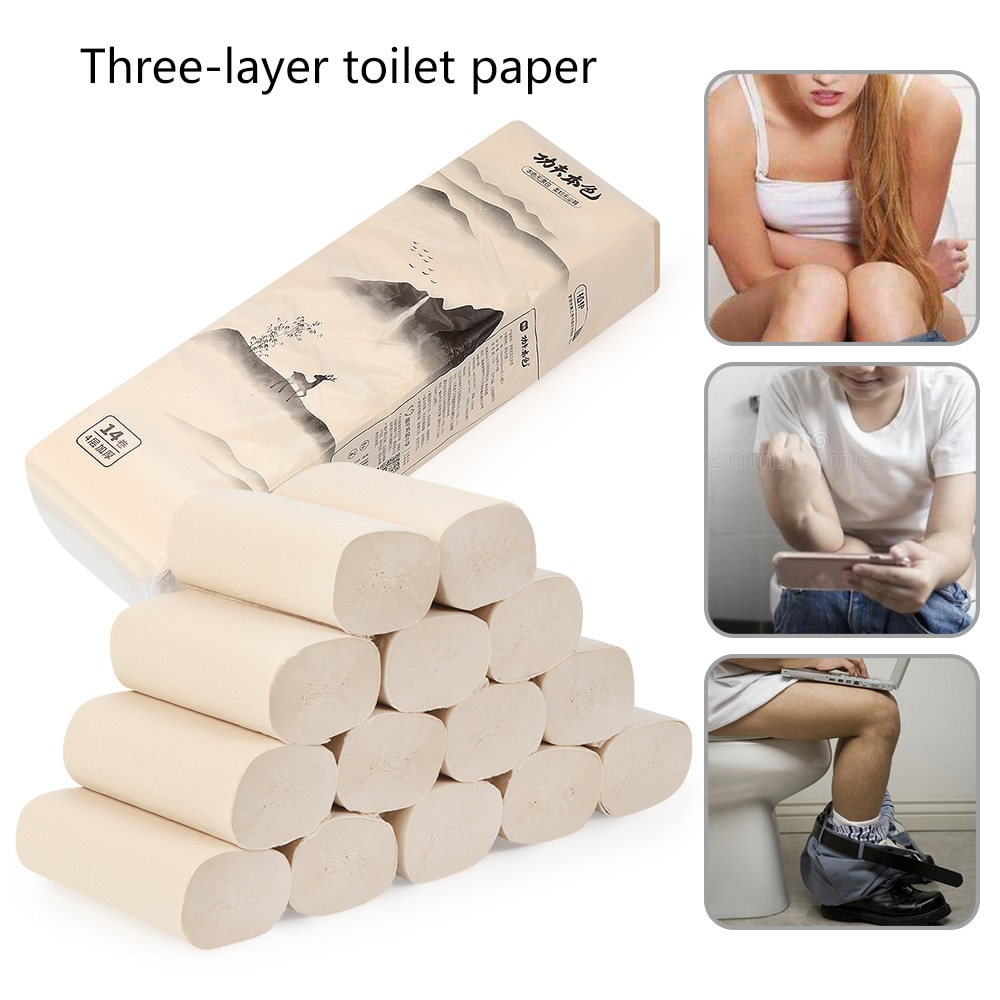14 ruller bambus toiletpapir blødt bulk badepapir badeværelse 4 lags husholdning os