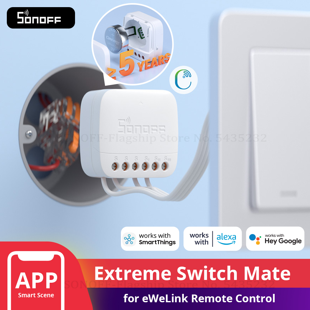 SONOFF S-MATE2 Extreme Switch Mate Smart Home eWeLink supporto per telecomando interruttore a pulsante/a bilanciere Alexa SmartThings IFTTT
