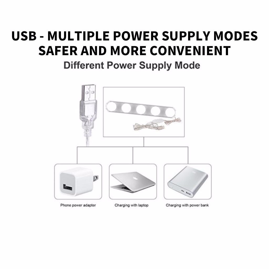 38# Makeup Vanity Cabinet Mirror Lights Make Up Light Super Bright 5 Led Bulbs Portable Cosmetic Mirror Light Battery Powered