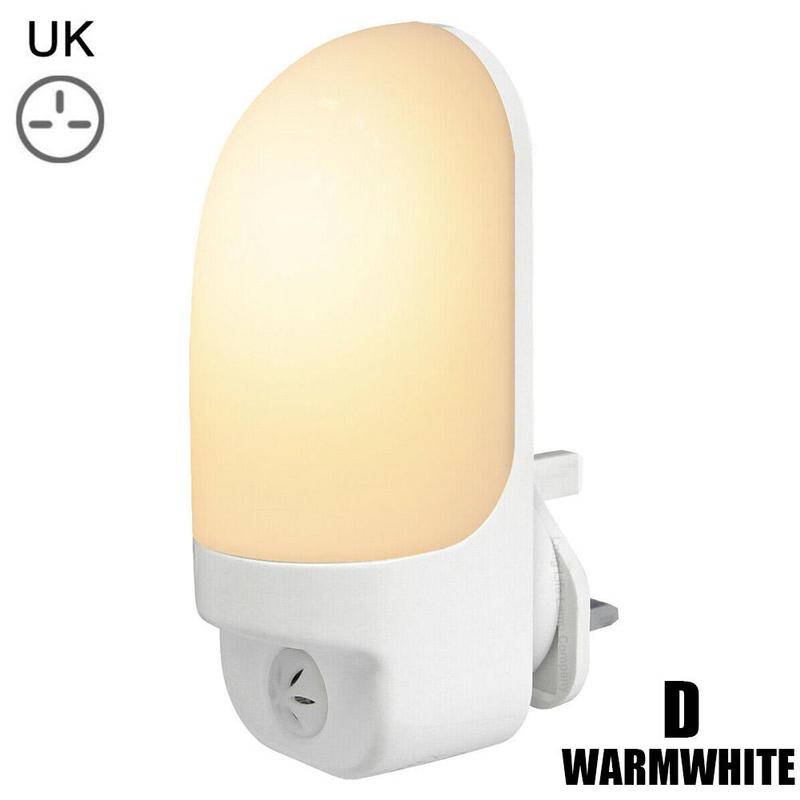 Automatic LED Night Light Plug in Energy Saving Dusk Dawn bedroom lamp bedside lamp Kids 2 Table Light Sensor L5V7: D