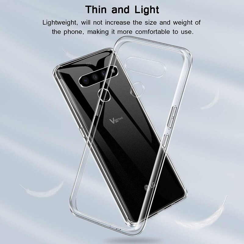 Coque arrière transparente en Silicone pour LG, pour modèles V30, V30S, V40, V50, V60, 5G