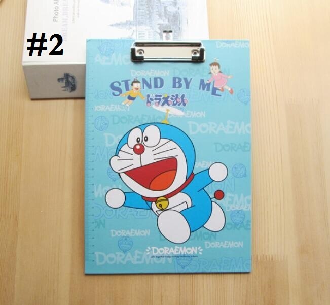 1 unids/lote tablero para carpetas tamaño A4 de dibujos animados de oso gato amigos + flor con clip archivador material escolar: NO2 Running Doraemon