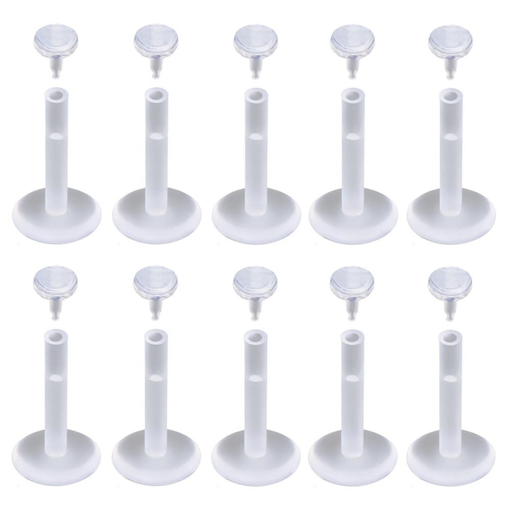 Anneau Labret en acrylique Transparent, 14g et 16g, retenue de lèvre Monroe, barre enfichable, clou Bioflex, Piercing d'oreille et de corps, 10/20 pièces