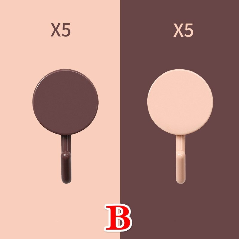 10Pcs Wall Hooks Self Adhesive Waterproof Hooks Seamless Hanging Hook for Kitchen Office Bedroom Living Room: B