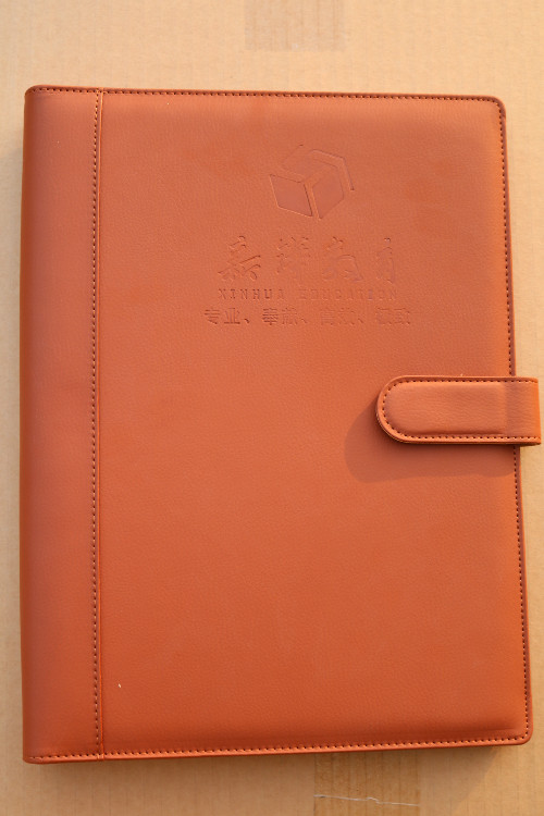 Simple Leather folder Padfolio multifunction organizer planner notebook ring binder A4 file folder office without calculator