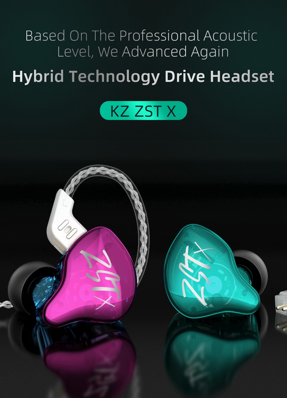 KZ ZSTX/ZST/ZST PRO 1DD+1BA Hybrid In Ear Earphone HIFI Earphone Headset Earbud for KZ ZSN ZSNPRO ZSX ZS10