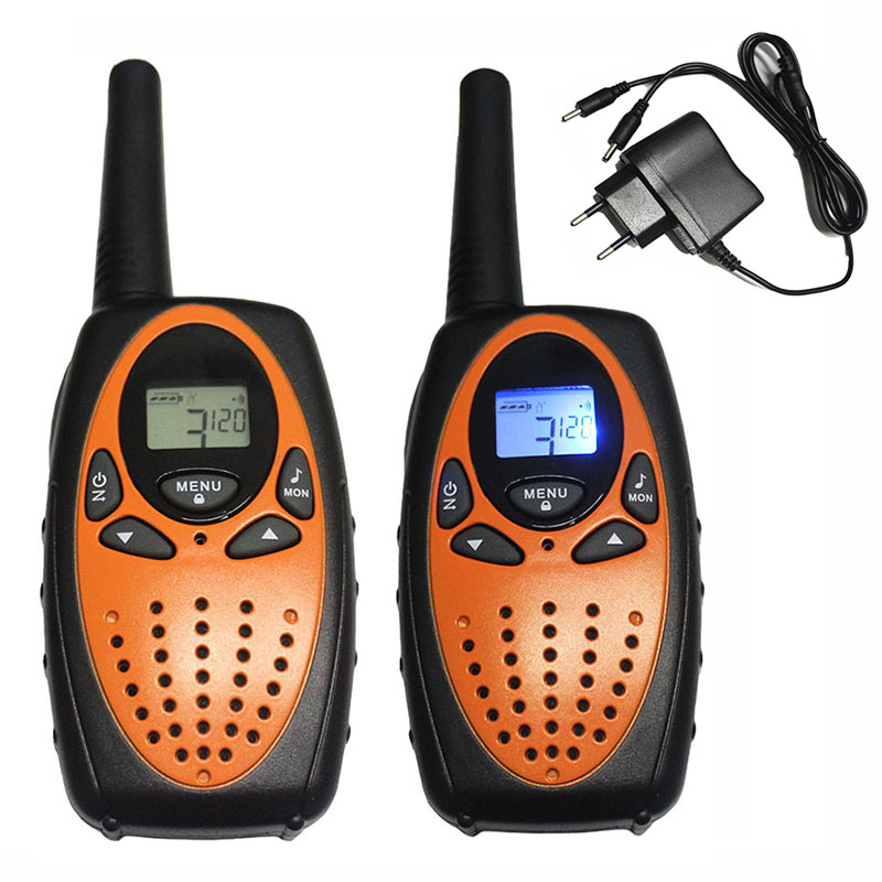 2PCS TS628 1w long range Portable PMR446 Handheld Walkie Talkies 2 Way mobile Radios Transceiver orange w/ charger earphones