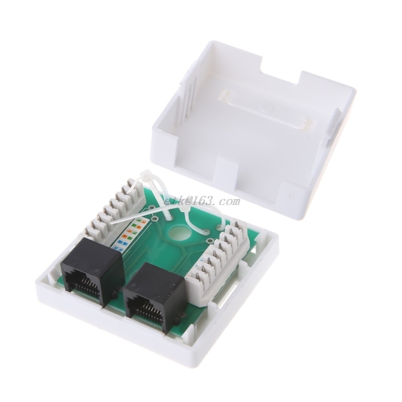 RJ45 Junction Box CAT6 Cat6e 8P8C Network Connector 2-port female-female Desktop Extension Cable Box