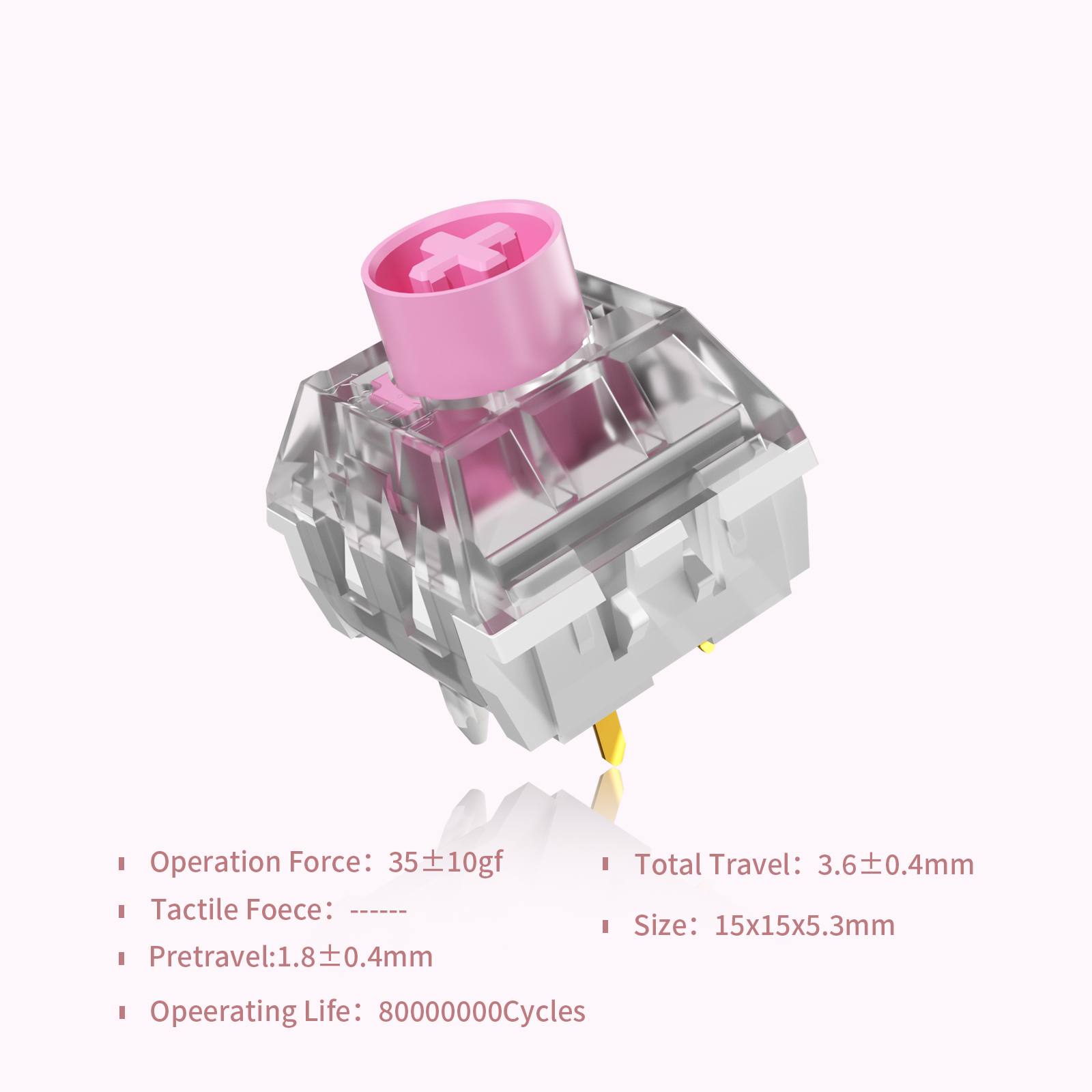 1/3/5Pcs Kailh Box Stille Roze Toetsenbordschakelaar Voor Mechanisch Toetsenbord Diy Rgb/Smd Stofdicht Waterdicht Compatibel Cherry Mx