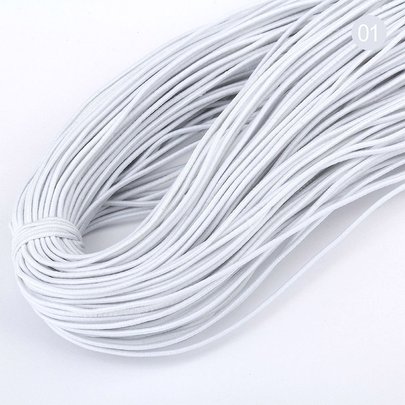 2 Meter/Bag 1 MM/1.5 MM/2 MM/2.5 MM/3 MM/4 MM/ 5 MM Hoogwaardige Ronde Elastische Band Elastisch Touw Rubber Band DIY Naaien Accessoires: WHITE / 2mm