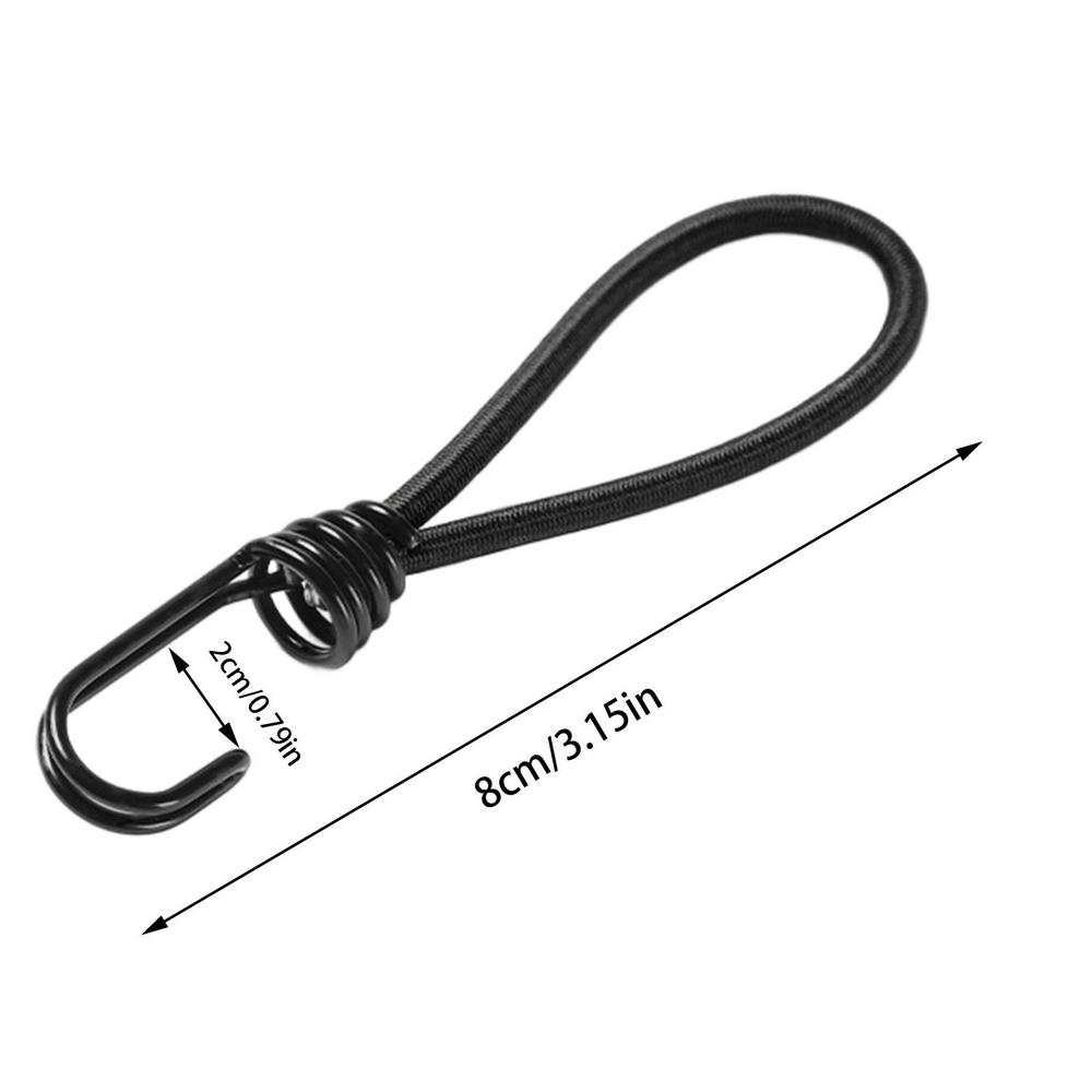 Cuerdas elásticas con gancho para tienda de campaña, correas elásticas pequeñas, cuerda de lona ligera para viajes, senderismo, escalada, mochilero: Negro