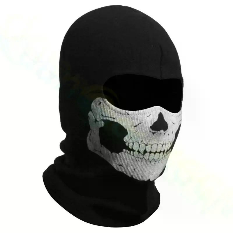 Pacote de balaclava facial completa com design de caveira, aquecedor de pescoço de esqui à prova de vento, acolchoamento de capacete de moto