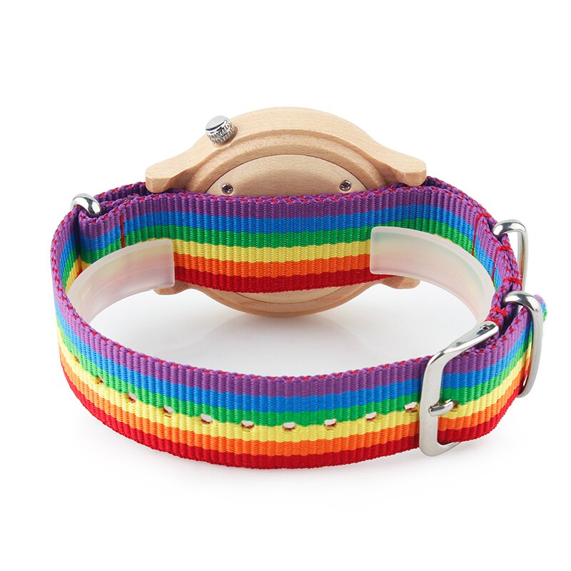 Alk vision pride sateenkaari alkuun puukellot ylellisyysmerkki naiset miesten puukello kankaalla lgbt hihna rento rannekello
