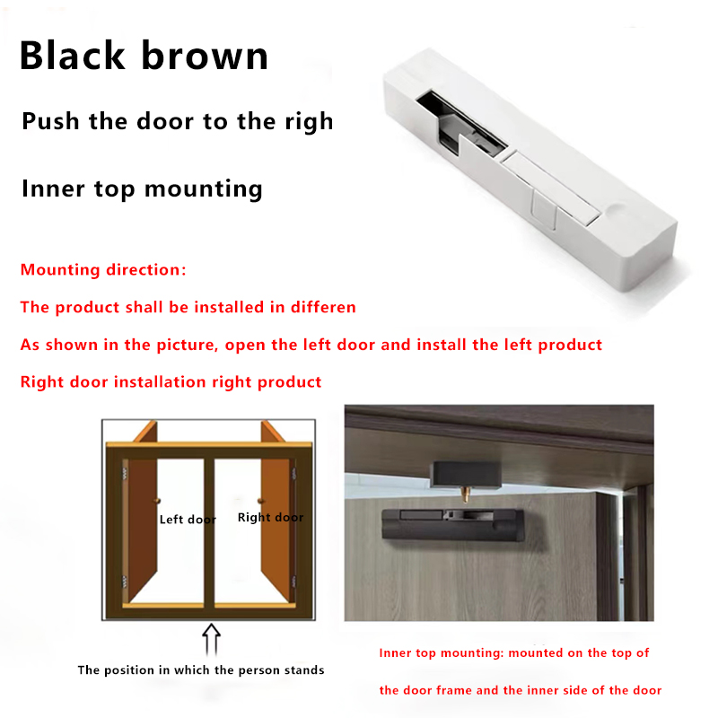 Door Damping Buffer Wooden Door Flat Outward Opening Invisible Door Home Closing Silent Hydraulic Door Closer Anti-pinch: GRAY