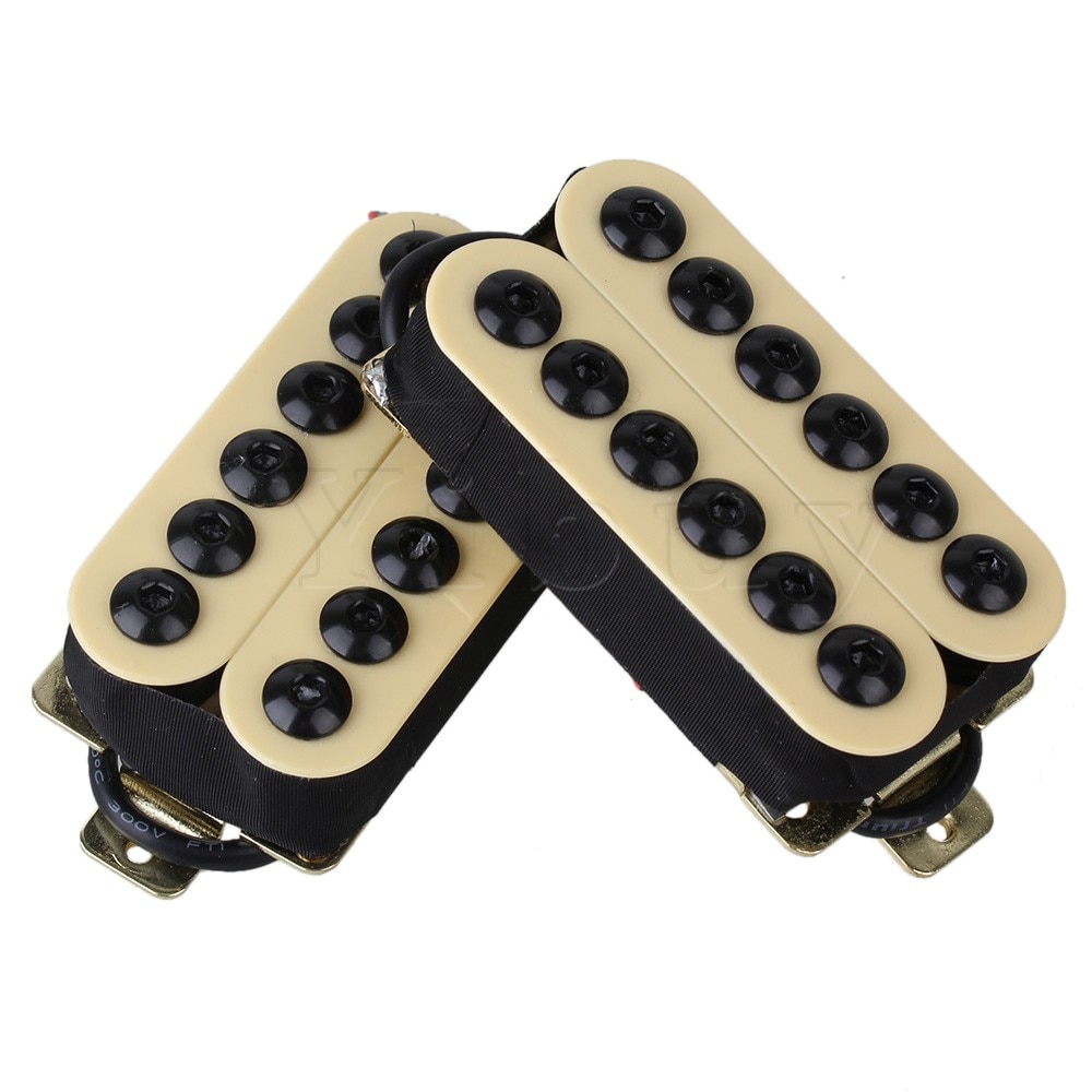 Yibuy Double Coil Humbucker Electric Guitar Neck Bridge Pickup Ceramic Magnets