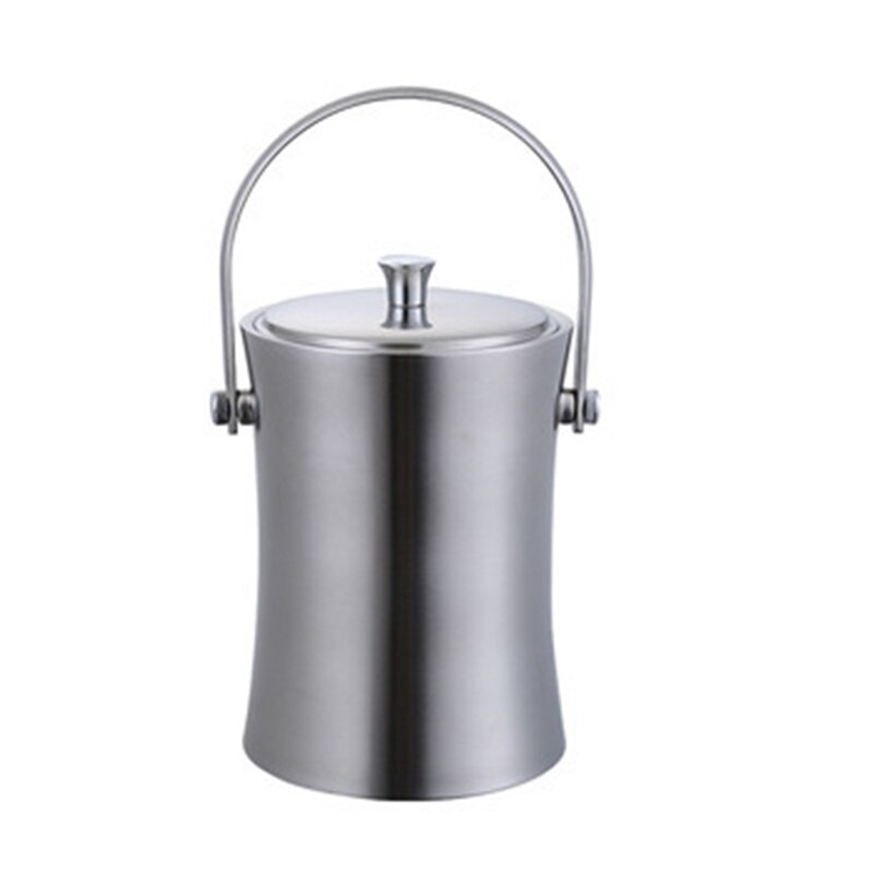 Balde de gelo de aço inoxidável dupla isolamento balde de grãos de gelo balde de vinho do hotel ktv bar champagne balde portátil 3l