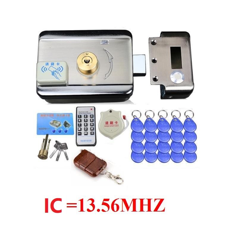 30 pièces étiquettes à puce porte et porte serrure système de contrôle d'accès électronique intégré RFID ID lecteur porte jante serrure pour interphone: IC remote  kit  D