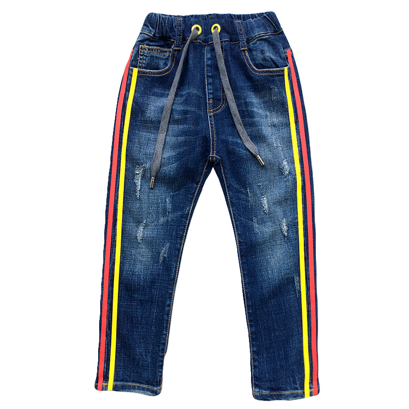 Jean épais en Denim pour enfant de 5 à 14 ans, pantalon décontracté de , collection automne et hiver: thin / 5T