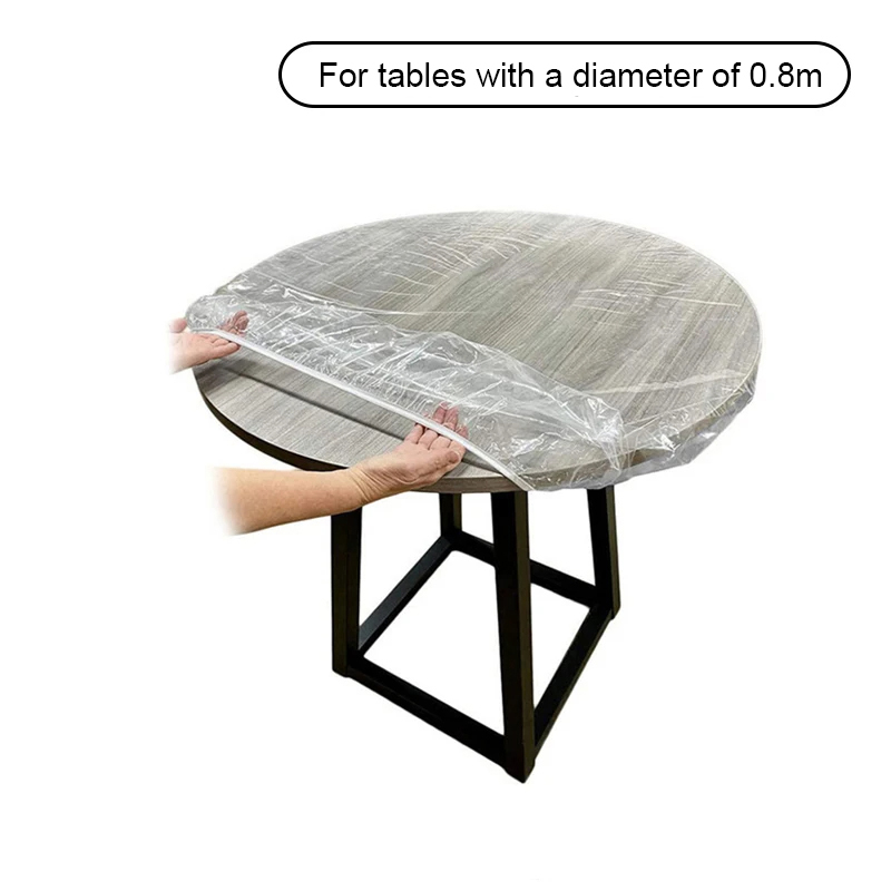 10 Stuks Gemonteerd Rond Tafelkleed Transparant Waterdicht Oliebestendig Tafelkleed Beschermdoek Eettafel Hoezen Thuis: Bruin