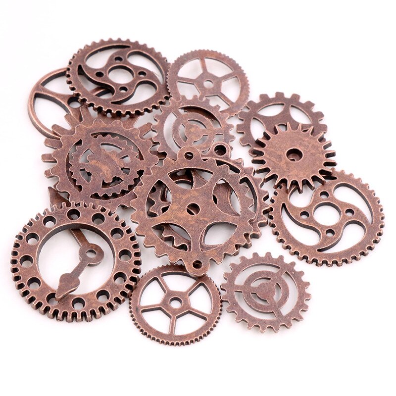 Gearssmall Size 8-25Mm Mix Legering Mechanische Steampunk Cogs & Tandwielen Diy Accessoires: Red Copper