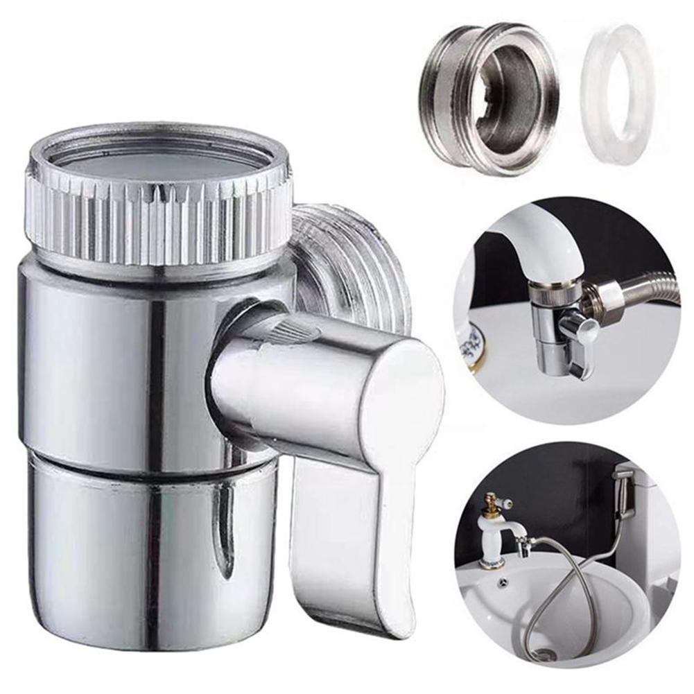 Faucet Diverter Spout Switch Adapter Kitchen Bathroom Shower Toilet Splitter Tap Water Accessories Bidet Connector Si Q6e2