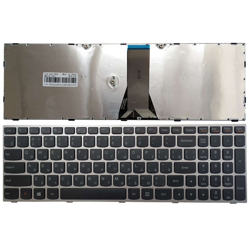 Russe RU Clavier d&#39;ordinateur portable POUR LENOVO B50-30 B50-45 B50-70 B50-80 Z50-70 Z50-70A Z50-75 Z50-80E Z51-70 Z51-70A T6G1: SILVER