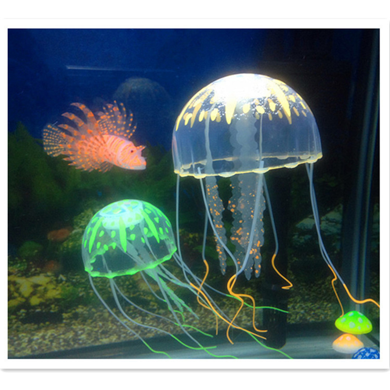 Efeito de incandescência artificial jellyfish aquarium decoração subaquática planta viva ornamento luminoso paisagem aquática