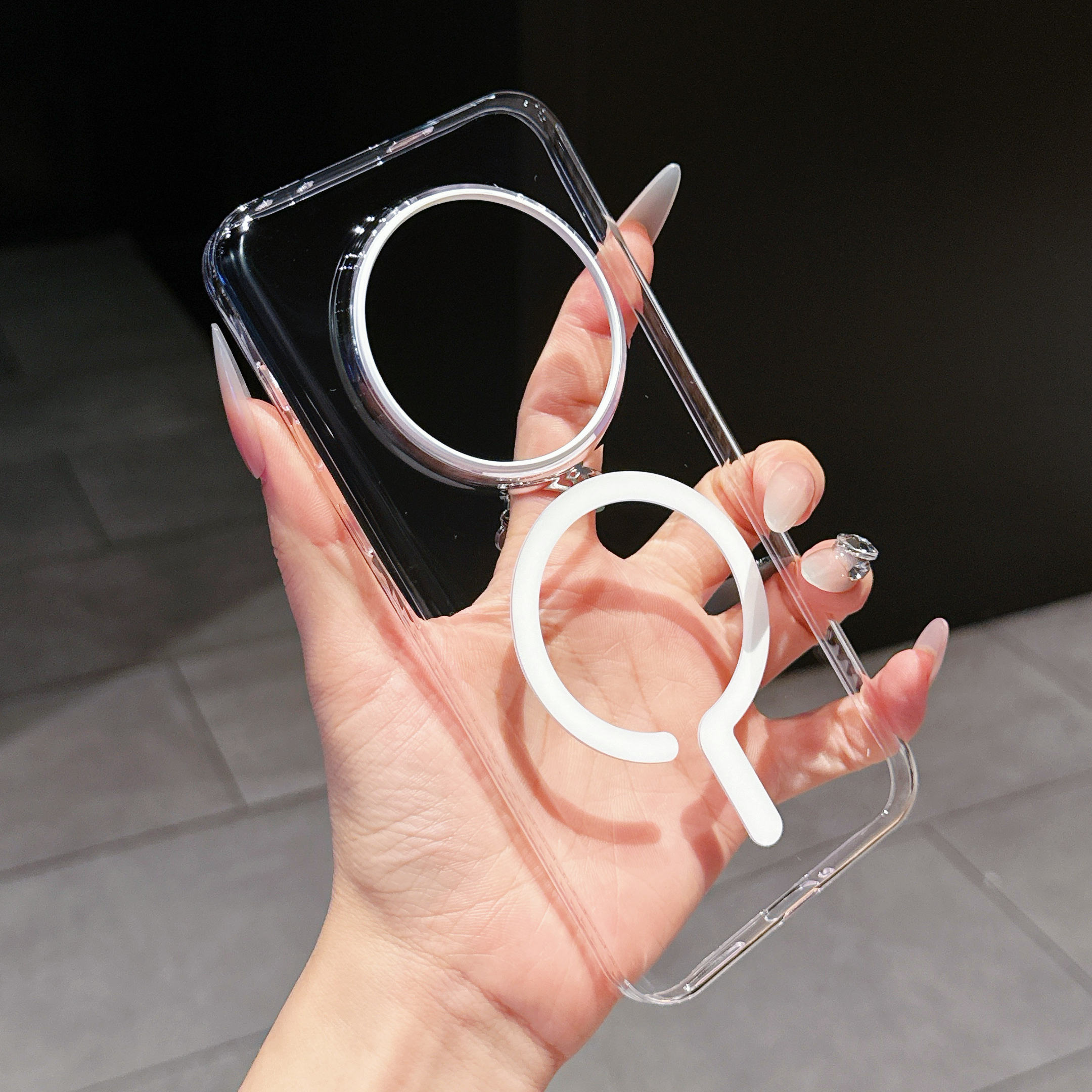 Étui pour Honor Magic 7 Pro Magsafe Transparent dur PC magnétique sans fil charge clair mince couverture pour Honor Magic 7 7Pro coque: BLANC / For Honor Magic 7