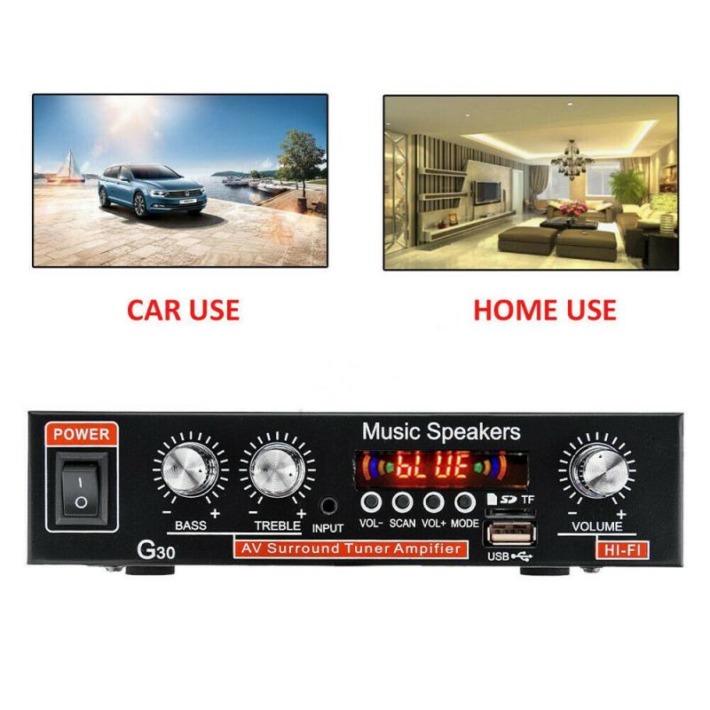 Newest G30 Home Digital Amplifier HIFI Stereo Bluetooth Subwoofer Music Player Support FM TF AUX 2 Channel With Remote Control