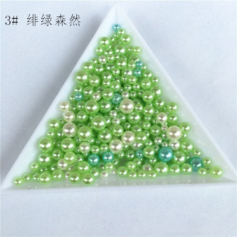 2.5-5mm blandade pärlor självhäftande kristalllim uv-harts lim simulering pärl tätningsfyllmedel 500 st