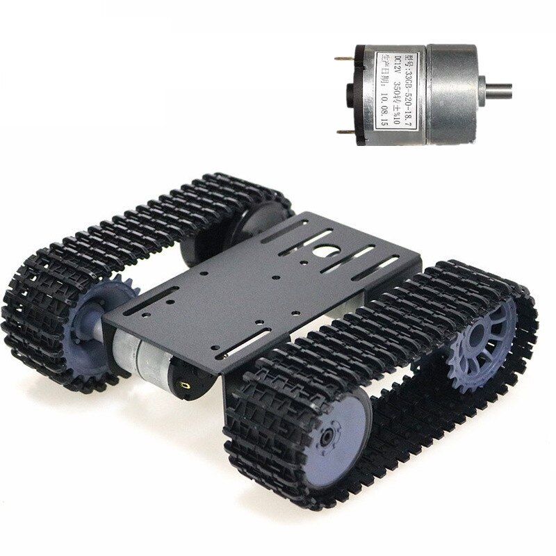 mini TP101 Smart Tank Chassis Tracked Chassis Remote Control Platform with Dual DC Motor for Arduino Car DIY Set: Black