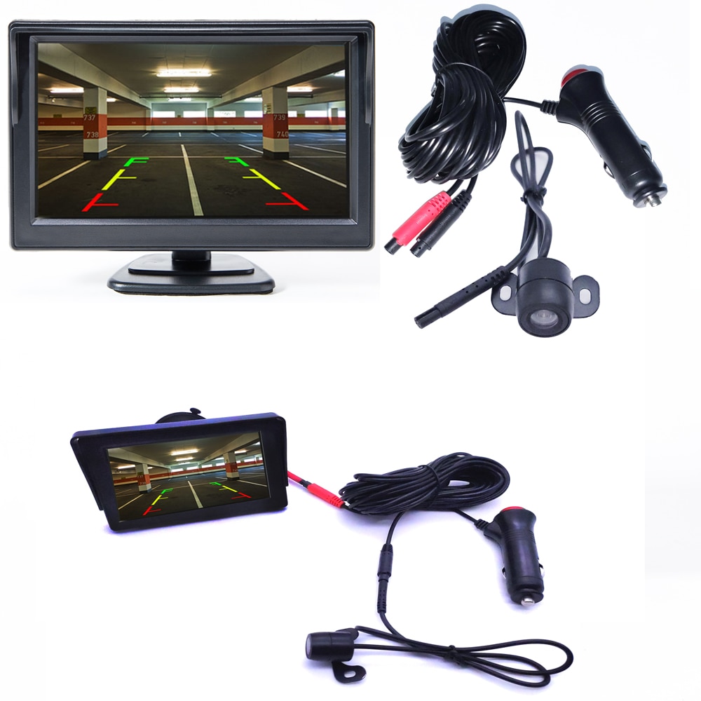 5 Inch inch Car Monitor TFT LCD 5" HD Digital 16:9 800*480 Screen 2 Way Video Input For Reverse Rear View Camera DVD VCD